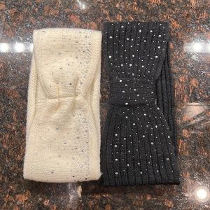 Set of 2 winter headbands rhinestones